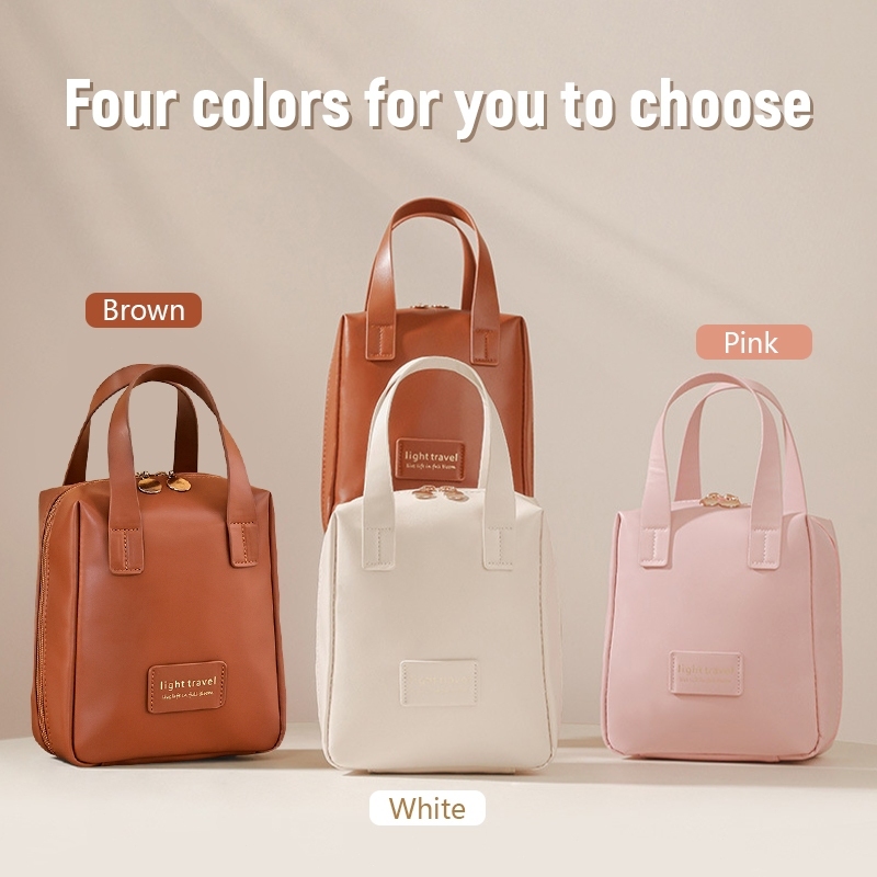 4สี กระเป๋าเครื่องสำอาง หนัง PU กันน้ำ จุของได้เยอะ รูปที่ 4
