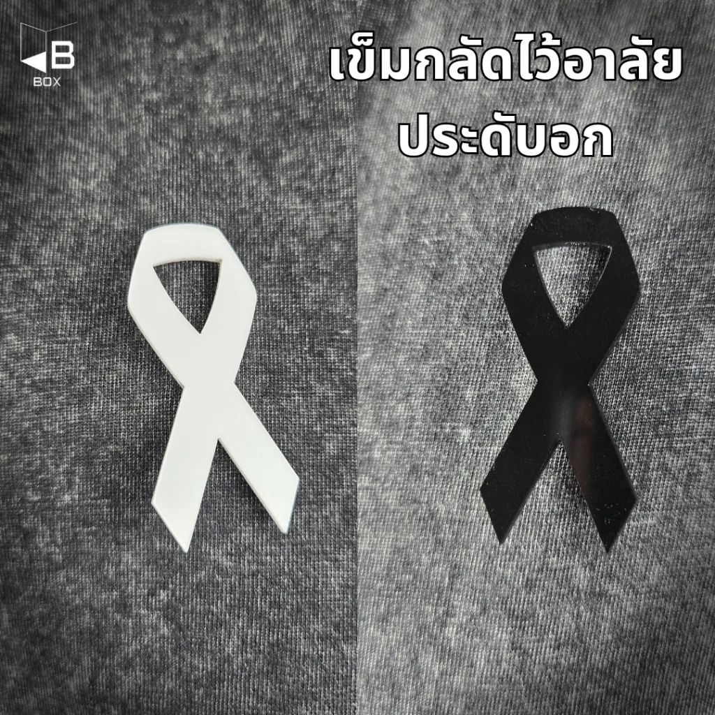 เข็มกลับริบบิ้น เข็มกลัดไว้อาลัย เข็มกลัดขาวดำ เข็มกลัดไว้ทุกข์ - รูปที่ 4
