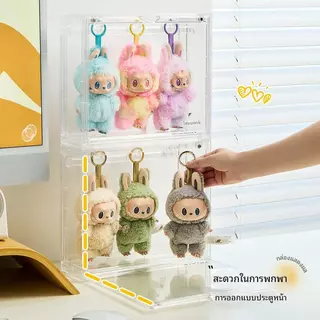 กล่องจัดแสดงตุ๊กตาลาบูบู กล่องแขวนตุ๊กตาแบบใส ชั้นวางสำหรับจัดเก็บ