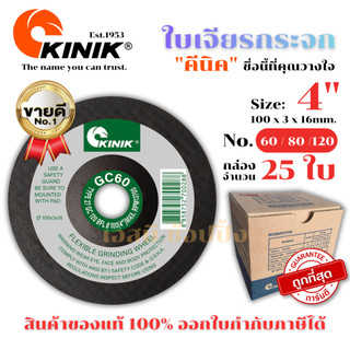 ใบเจียรกระจก KINIK 4" แผ่นเจียรกระจก ใบเจียร คีนิค 4 นิ้ว ***(กล่องล่ะ 25ใบ)***