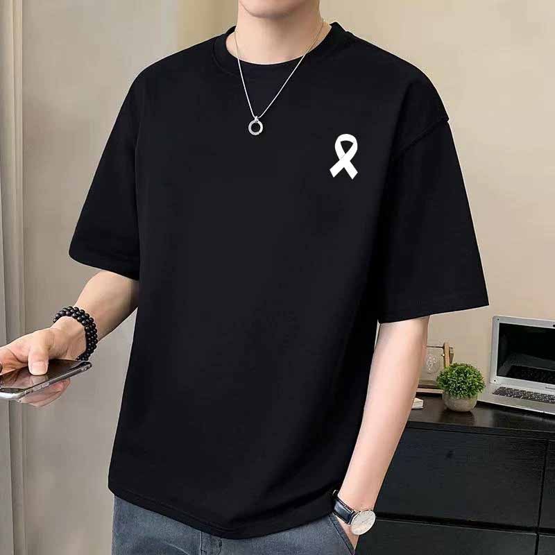 aililai1688 เสื้อยืดแขนสั้นสีสุภาพ คอกลม ลยสกรีนโบว์ สไตส์เรียบๆ S-3XL พร้อมส่งจากกรุงเทพฯ