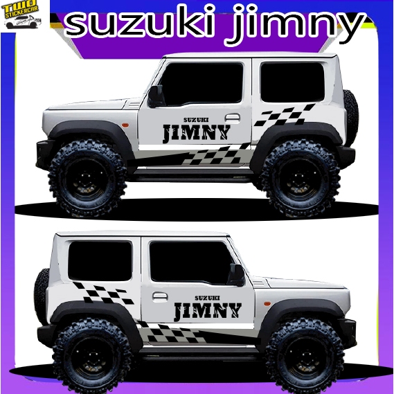 สติ๊กเกอร์ suzuki jimny  ซูซูกิ จิมนี่ สติกเกอร์ติดข้างประตู ได้2ด้าน ทำแบบเปลี่ยนข้อความฟรี