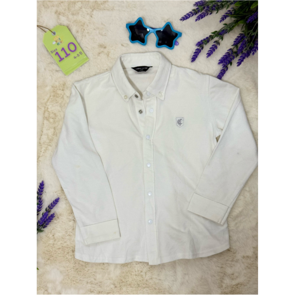 เสื้อแขนยาวคอปกเด็ก ไซส์ 110 comme ca ism แท้