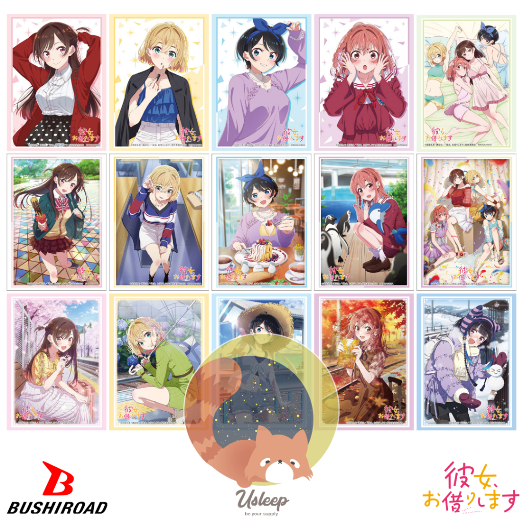 เศษสลีฟ Bushiroad Sleeve Kanojo, Okarishimasu : Chizuru Mizuhara, Mami Nanami, Sumi Sakurasawa, Ruka Sarashina, Mini