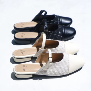 ALINBRAND รองเท้าแมรี่เจน รองเท้า เปิดส้น สูง 2 เซน รุ่นลาเวนเดอร์ ใส่สวย