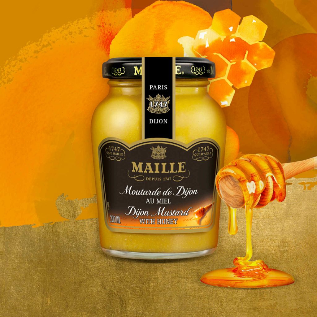 มัสตาร์ดผสมน้ำผึ้งจากฝรั่งเศษ MAILLE Honey Dijon Mustard 200g