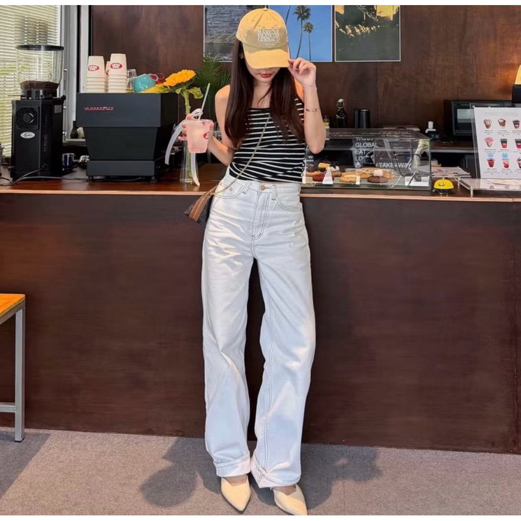 กางเกงขายาวทรงขากระบอก Wangjai