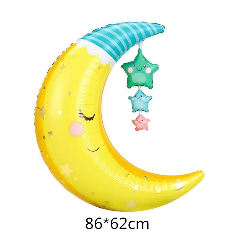 ลูกโป่งพระจันทร์ พระอาทิตย์ ดาว ยิ้ม ฟอยล์ลูกโป่งรูปทรงต่างๆ ลูกโป่งตกแต่งปาร์ตี้ของคุณ - รูปที่ 3