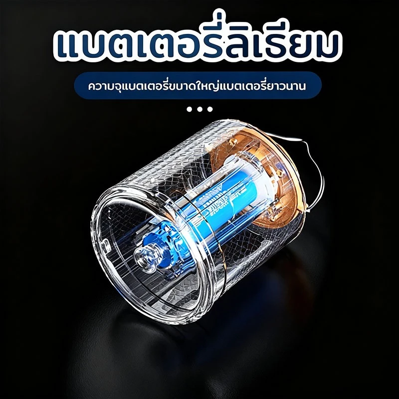 โคมไฟตะเกียงแค้มปิ้ง LED ย้อนยุค 5000mAh Type-C กันน้ำ thumbnail 4