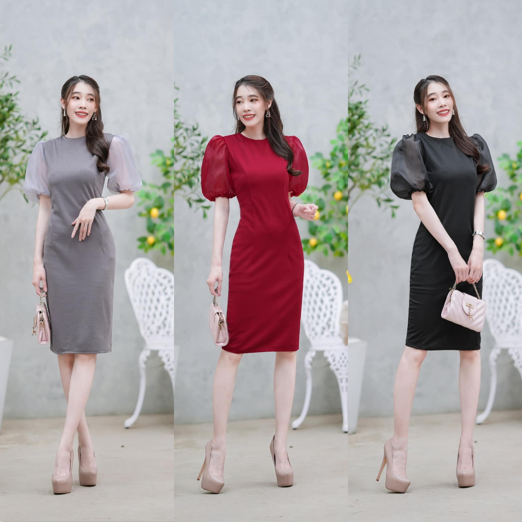 Fashion In My Life เดรส มี 5 สี แดง ชมพู เทา ดำ น้ำตาล