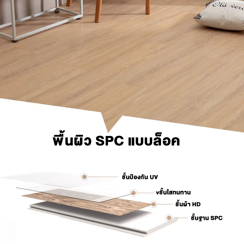 หนา SPC คลิกล็อค กระเบื้องยาง ความหนา 5 มม มีโฟม IXPE ในตัว ทนน้ำ ทนลื่น ไม่ขึ้นรา ใช้งานได้ทุกห้อง รูปที่ 7