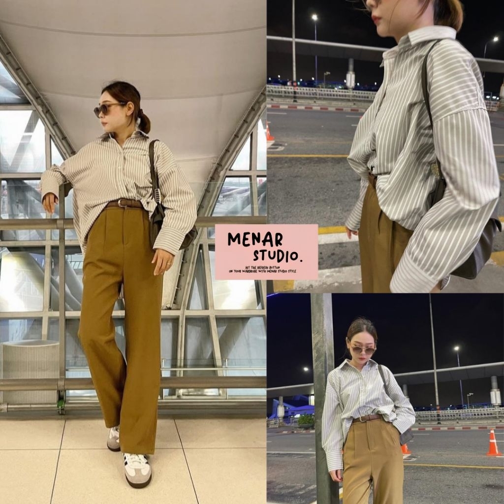 เสื้อเชิ๊ตลายทาง จากร้าน menar studio