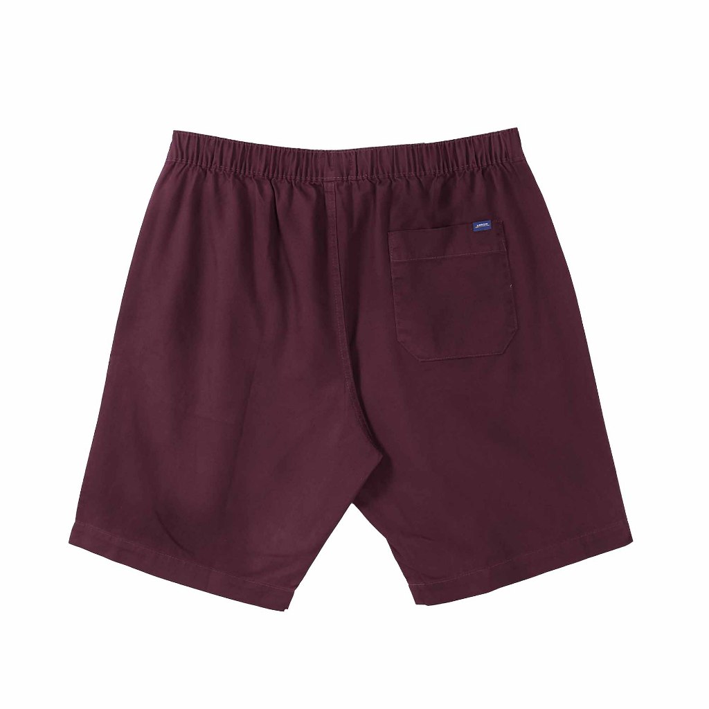 ARROW SHORT PANTS  กางเกงขาสั้นเอวยางยืด สีแดงมารูน  รุ่น-MHCC2C1W4CSMR