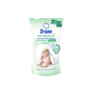 [แพ็ค3] D-nee ดีนี่ผลิตภัณฑ์ปรับผ้านุ่มเด็ก สูตรเข้มข้น แอนตี้แบคทีเรีย ถุงเติม 450 มล.x3, สีเขียว
