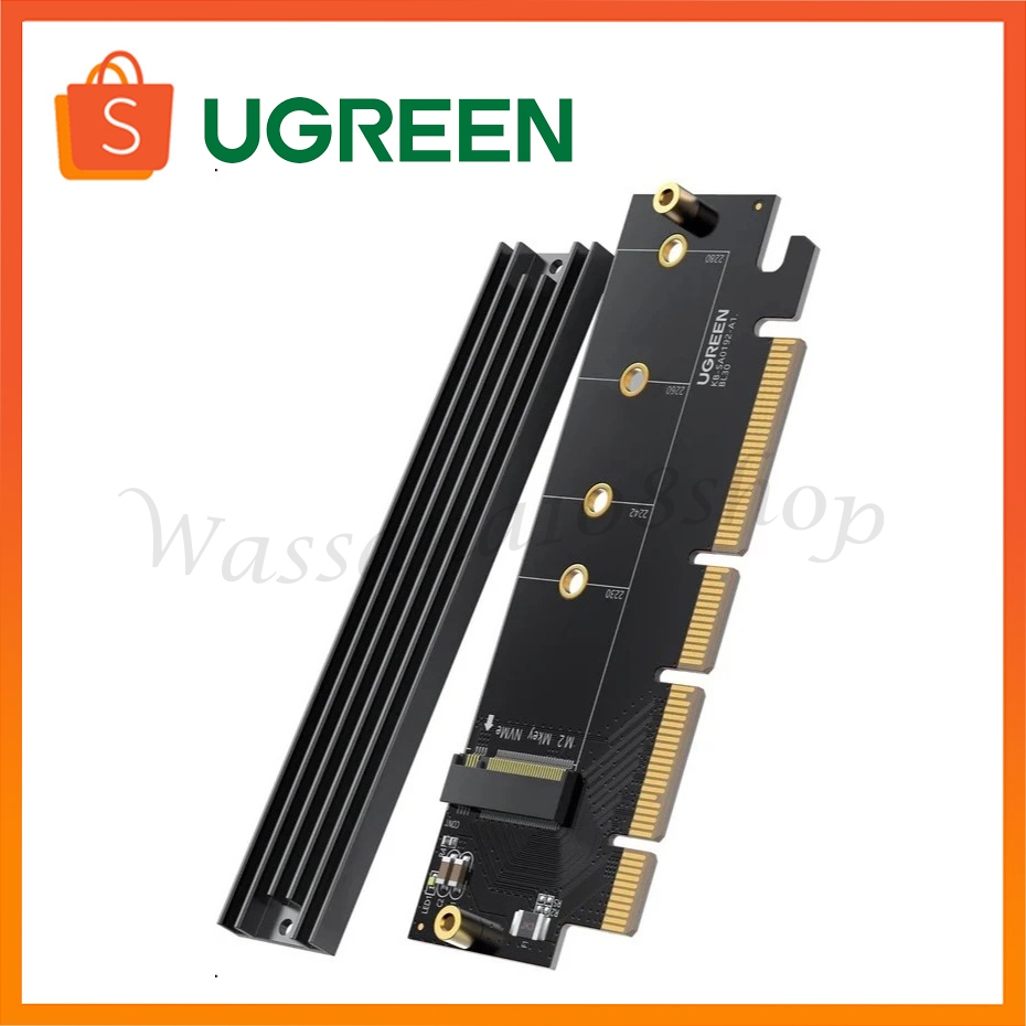 UGREEN 30715 NVMe PCIe Adapter, M.2 SSD to PCIe 4.0 X16/X8/X4 Card with Heat Sink, M.2 PCIe Adapter