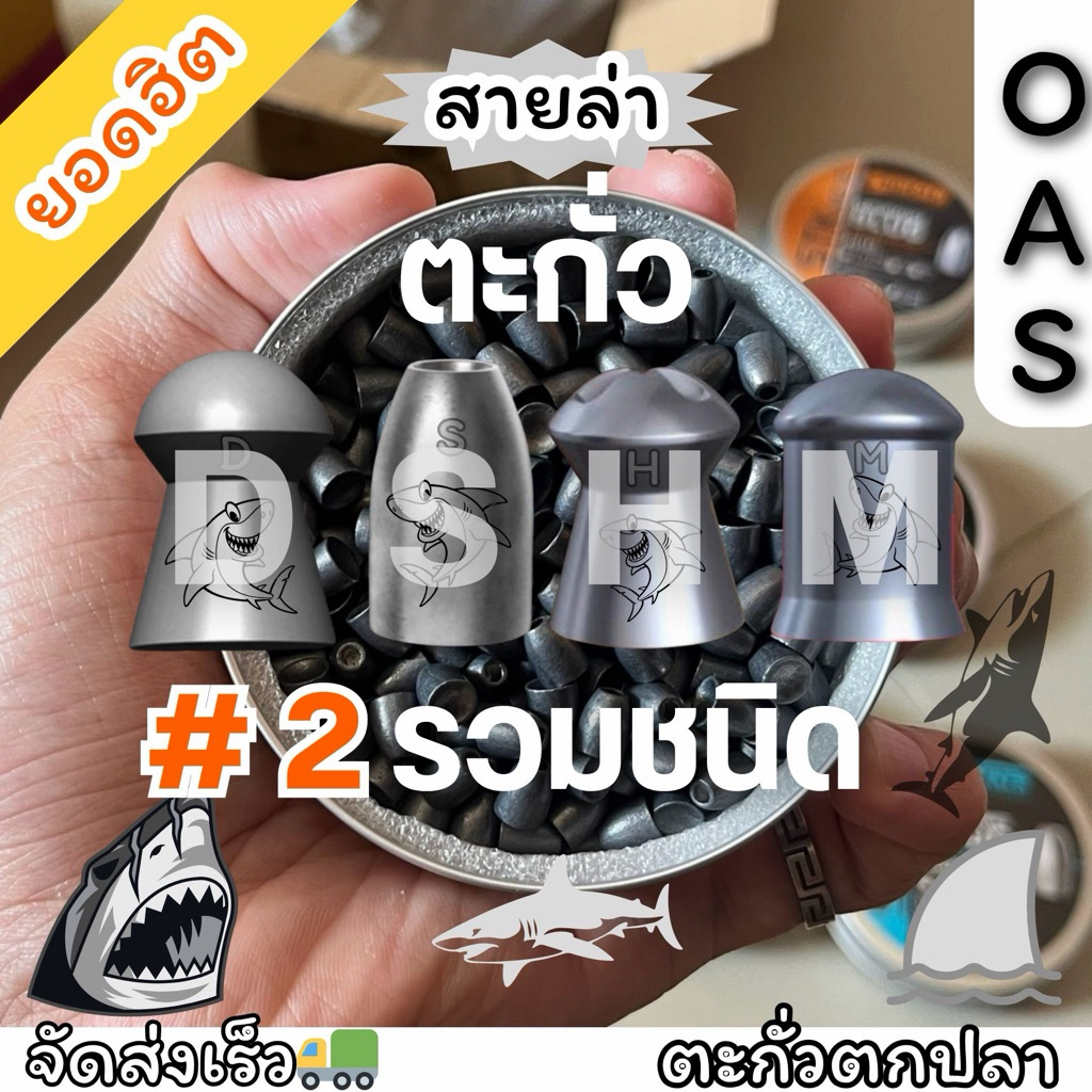 รวมตะกั่วถ่วงตกปลา No.#2 แบบรวมชนิด แบบมีเหยื่อปลอม แม่uยำ ปลากินดี
