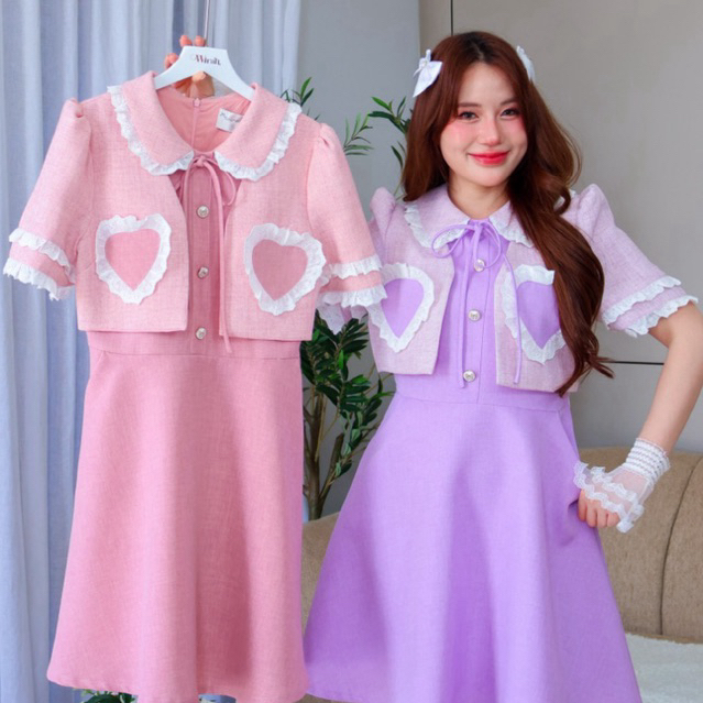 DW313 My Hertz Dress ชุดเดรสทรงบาน ปักลายหัวใจ - รูปที่ 2