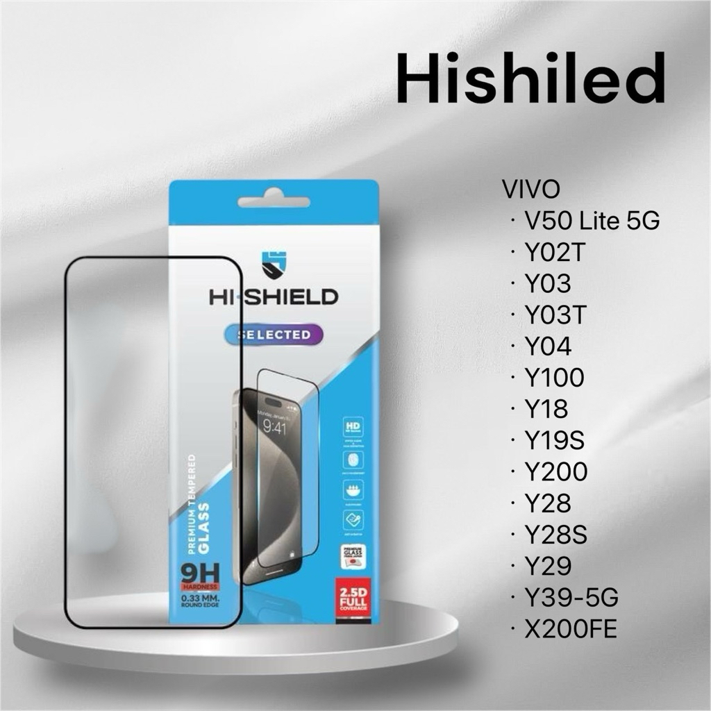 Hishiled กระจอกเต็มจอแบบใส VIVO V50Lite 5G/YO2T /Y03 /YO3T /Y04 /Y100 /Y18 /Y19S /Y200 /Y28 /Y28S /Y