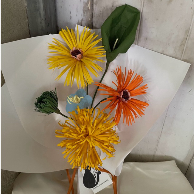 SHEISALATEBLOOMER ดอกไม้กระดาษ/ดอกไม้ประดิษฐ์แฮนด์เมด ช่อดอกไม้ไซส์L พร้อมส่ง