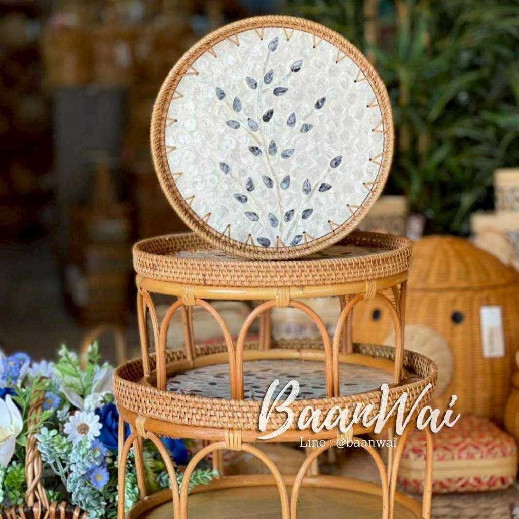 ขันโตกหวาย ช็อคโก้ (มี 2 ลาย 3 ขนาด)