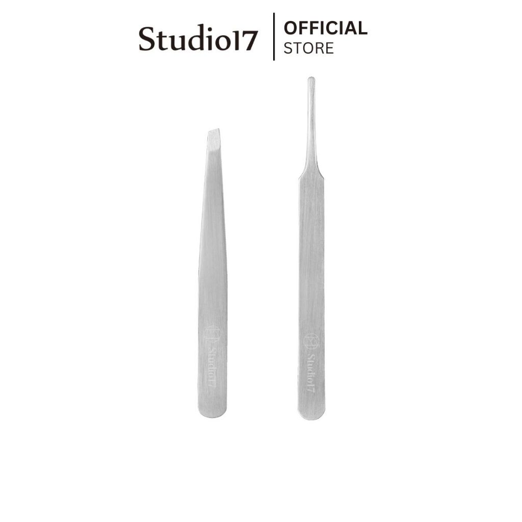 Studio17 Makeup Tweezer Duo | แหนบติดขนตาปลอม จับช่อขนตา แหนบแต่งหน้า