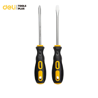 Deli ไขควงแฉก ไขควงสลับ หัวแบน หัวแม่เหล็ก หุ้มยาง จับถนัดมื…