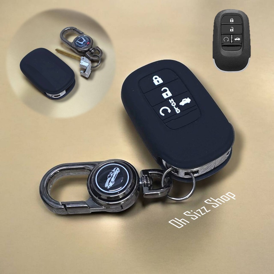 เคสรีโมทรถ Honda HRV CRV 2025 ปุ่มมีสารเรืองแสง ดึงกุญแจได้ (Luminescence Silicone Push button Guard)   Key Sets รุ่น Ho