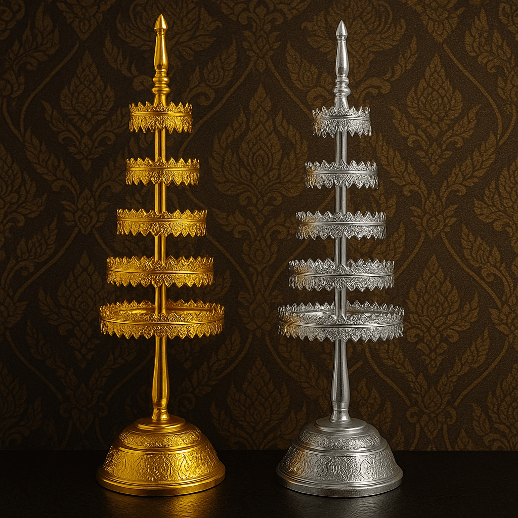 ฉัตรกะไหล่เงิน-ทอง 7 ชั้น รุ่นมงคลสูงศักดิ์ เสริมบารมี เฮงรับทรัพย์ งานละเอียดหรูหรา