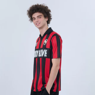 BODY GLOVE SC Essential Soccer Tees เสื้อโปโลลายทาง สีแดง-ดำ