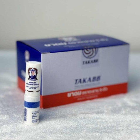 (จำหน่ายยกโหล) ยาดม ตราตะขาบ 5 ตัว ขนาด 2 กรัม Inhaler 5 Takaab Brand 2g.