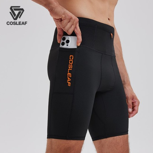 Cosleaf กางเกงรัดกล้ามเนื้อผู้ชายวิ่งออกกำลังกายนิ่มใส่สบายมีช่องใส่ของหลายช่องบางเบาแห้งไวเหมาะกับทุกกิจกรรม