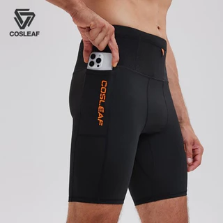 Cosleaf กางเกงรัดกล้ามเนื้อผู้ชายวิ่งออกกำลังกายนิ่มใส่สบายมีช่องใส่ของหลายช่องบางเบาแห้งไวเหมาะกับทุกกิจกรรม