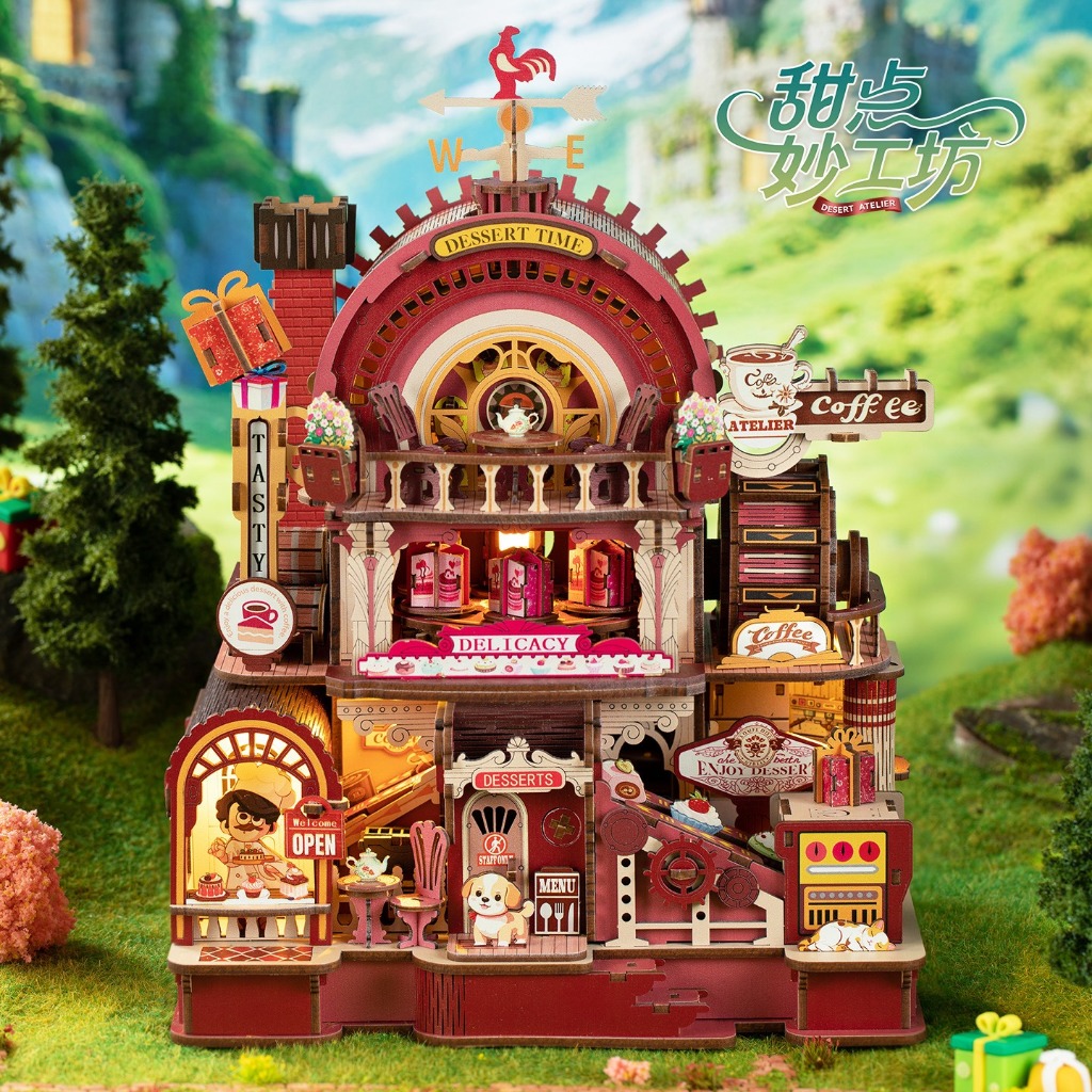 ส่งด่วน กทม. ☀️ตัวต่อไม้ DIY Dessert Atelier โรงงานของหวาน ขยับได้ ของเล่น ประกอบเอง JIATE JTMX-002