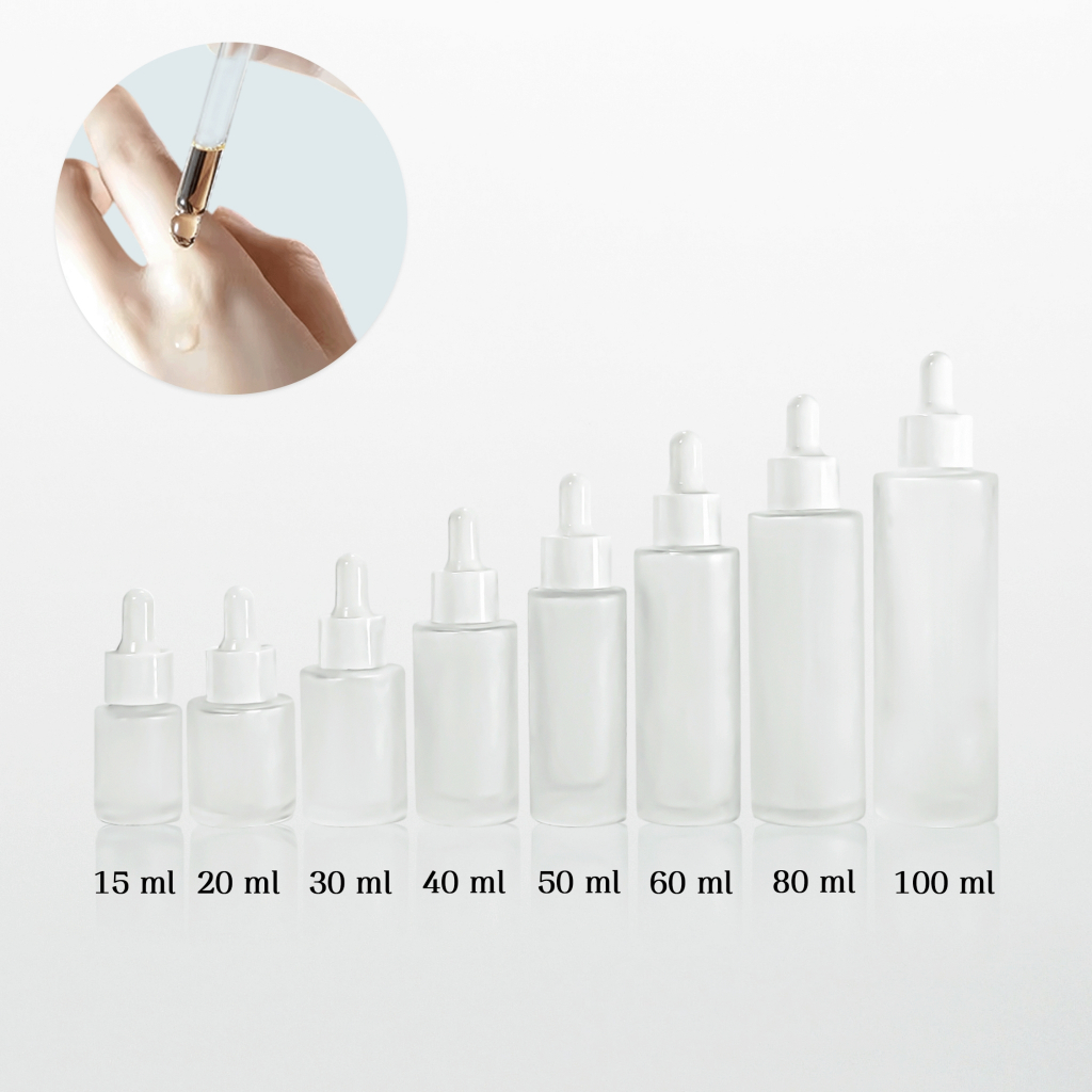 [COSS]ขวดแก้วคอตัดขุ่น GB20-PURE(ขุ่น) 15-100ml ฝาดรอปเปอร์ หัวบีบหยด ใส่เซรั่ม ขวดแบ่ง พร้อมส่ง ราคาถูก