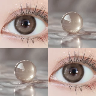 【ซื้อ2คู่แถมน้ำยา60ml】Midroo Lens[0.00~-6.00] คอนแทคเลนส์ค่าสายตาสั้นสีธรรมชาติ Aoki Brown/Grey-14.0mm