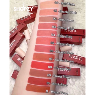 SHOPZY LIP SO MATTE ลิปแมท ลิปแมตต์ ลิปโซแมทช็อปซี่! สีสวยชัด ติดทน กันน้ำ ไม่ตกร่อง ชุ่มชื้น ราคา 99.- (ปกติ 199.-)