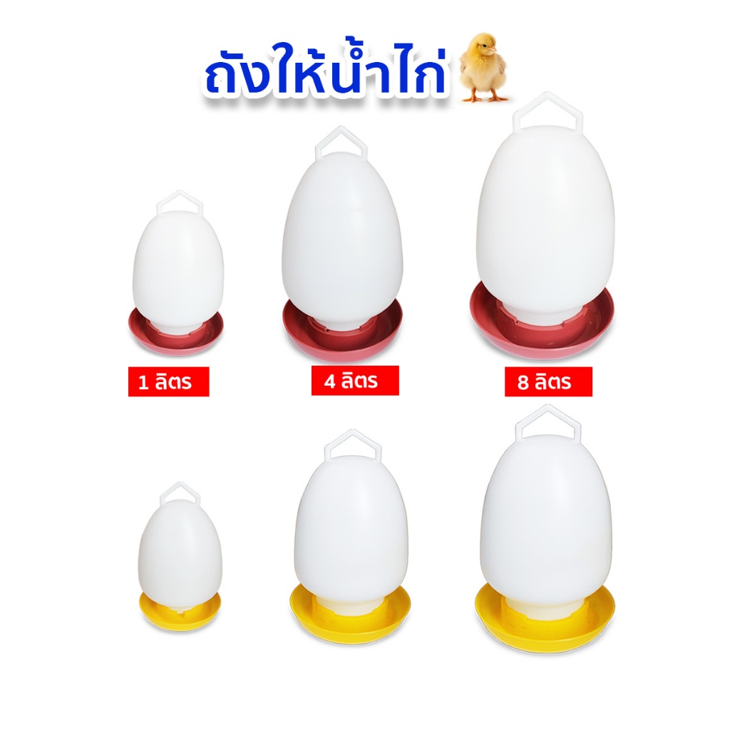 ขวดน้ำไก่ กระติกน้ำไก่ ที่ใส่น้ำไก่  สีแดงและสีเหลือง