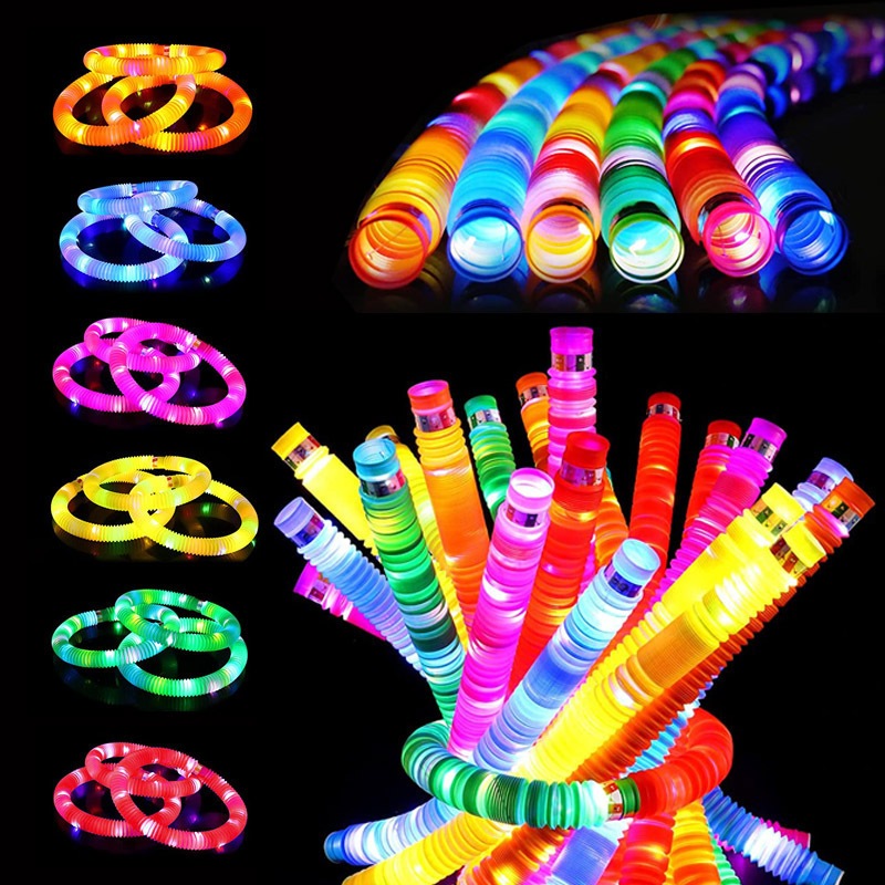 🌈ไฟเรืองแสง ท่อยืดหดได้ ท่อเรืองแสง ของเล่นเสริมพัฒนาการ เด็กๆเล่นได้ ปลอดภัย ปริศนาสำหรับเด็กของเล่นเด็ก Pop Tube - รูปที่ 6