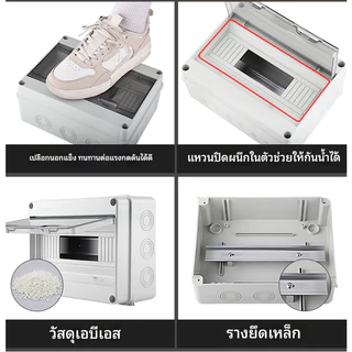 🔥แรงดันสูง กล่องใส่เบรกเกอร์ ตู้เปล่า ตู้คอนซูมเมอร์ กันน้ำ IP65 ตู้เบรกเกอร์ DC AC คอนซูมเมอร์ HT-5/8/15/18/24