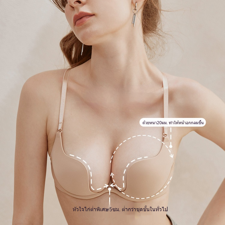 เสื้อชั้นในแบบไร้ตะเข็บและไร้โครงด้านหลัง เรียบเนียน ไร้ตะเข็บ สวมใส่สบาย - รูปที่ 2