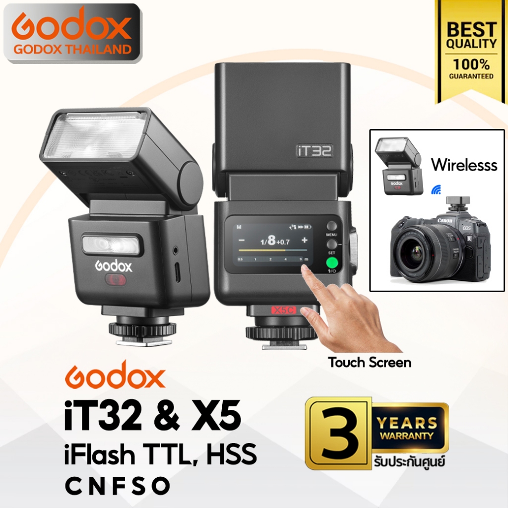 Godox Flash iT32 & X5 - TTL HSS - ออโต้, แมนนวล iFlash, Pocket Flash - รับประกัน