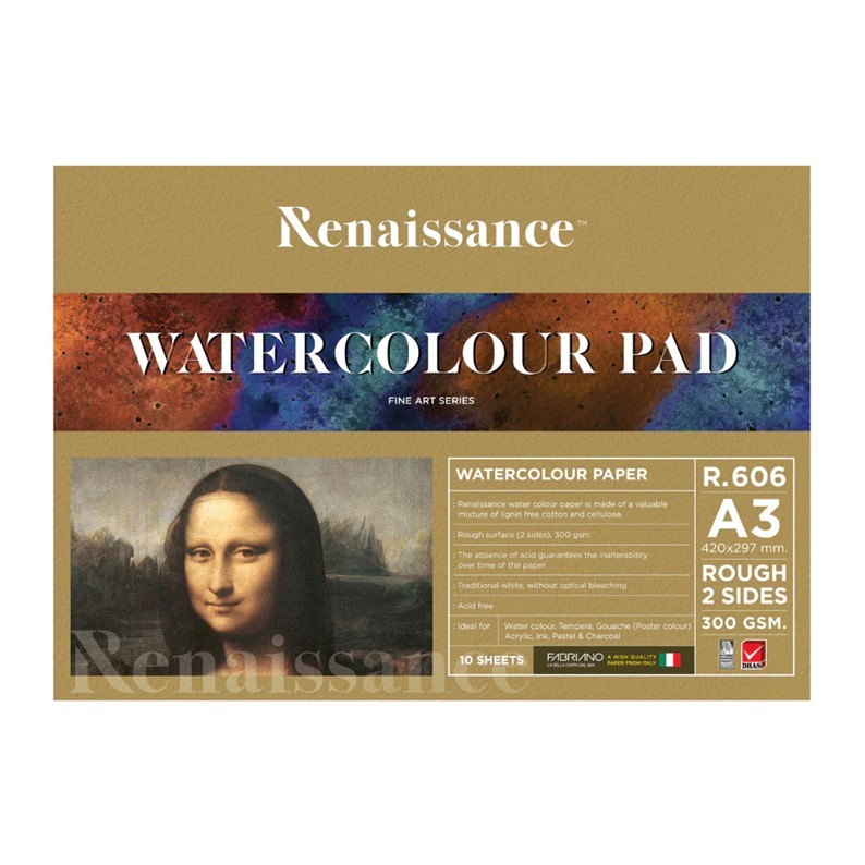 สมุดวาดเขียน Renaissance R-606 ขนาด A3 300 แกรม (ชนิดหยาบ)