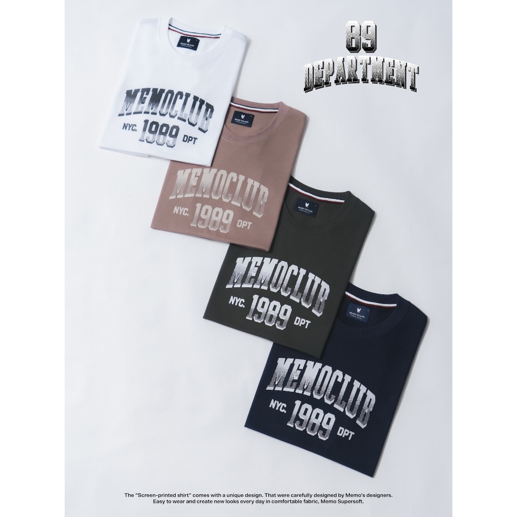 MeMo™ | NEW | 89 Department งานสกรีนไล่เฉดสี ผ้า Supersoft แขนสั้น ทรง Unisex