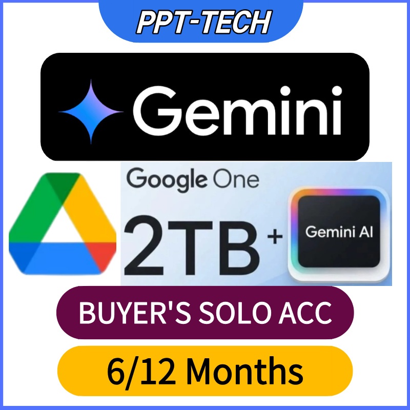 ⚡Gemini Pro + 2TB Google One 1 ปี / Gmail ส่วนตัวลูกค้า รับประกัน 1 ปี 6/12 months buyer's accounts