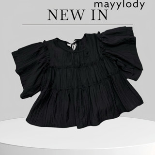 ❤️mayylody❤️  เสื้อครอป / ครอปท็อป เสื้อแขนระบาย ดีเทลจับจีบ…