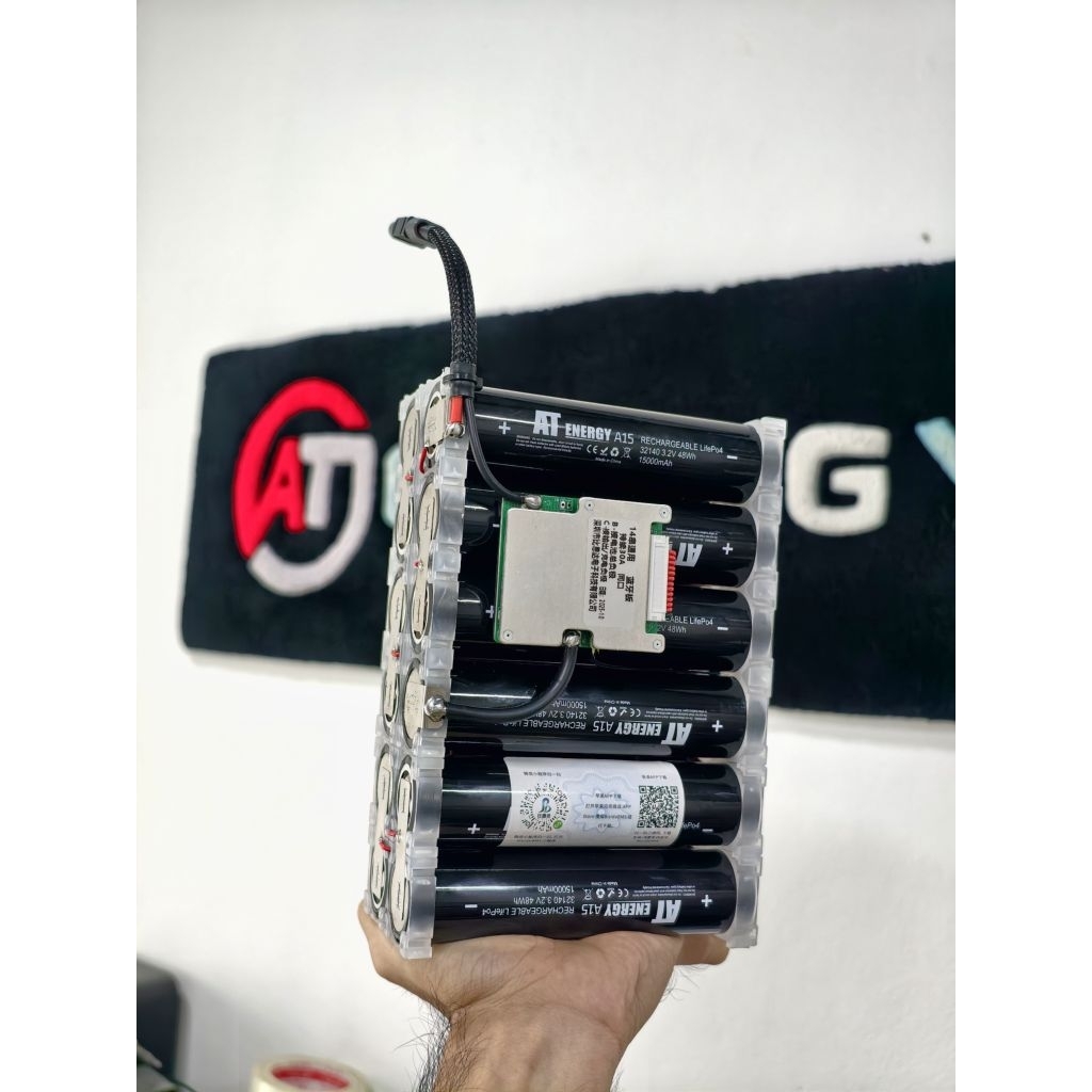 แบตเตอรี่ลิเธียมฟอตเฟต 12S 38.4-43.8V  ความจุ 15-30Ah BMS บลูทูธดูผ่านมือถือได้