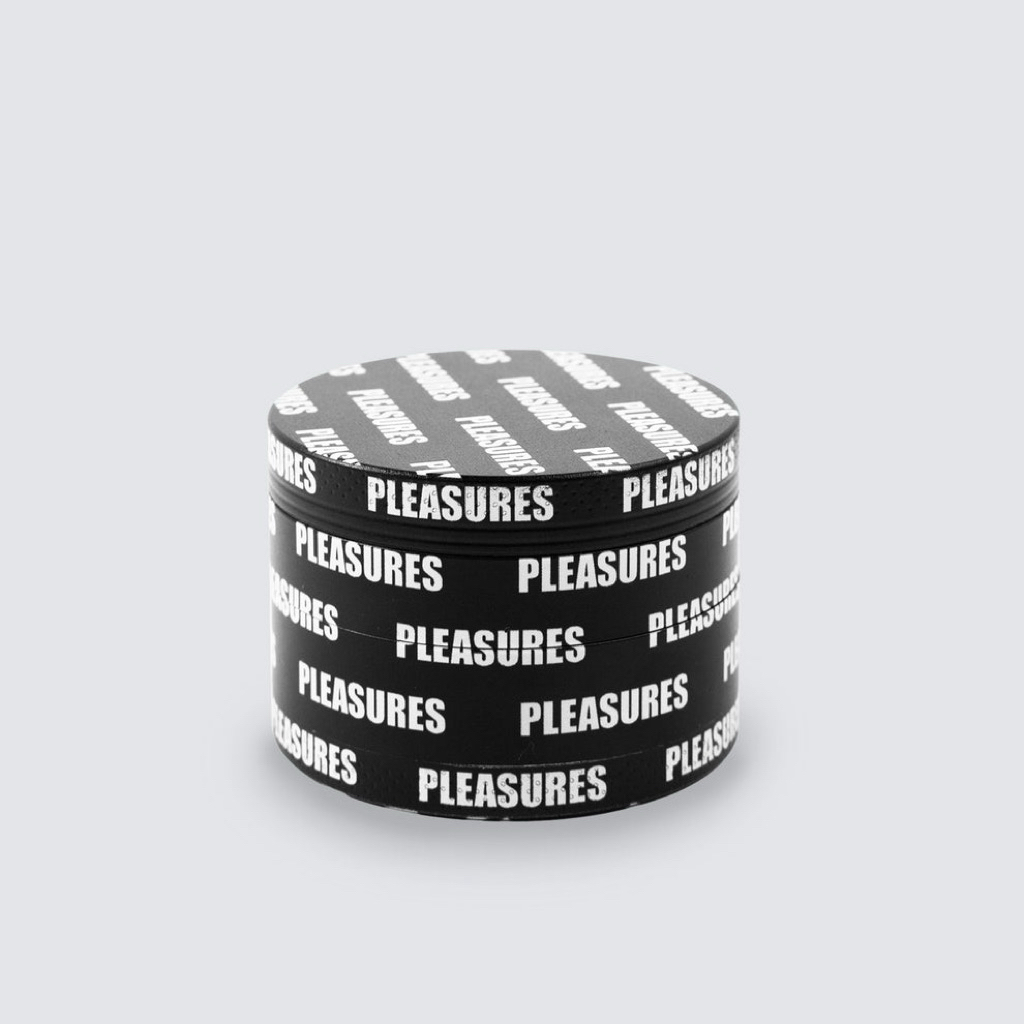 Pleasures logo herb grinder (Black)