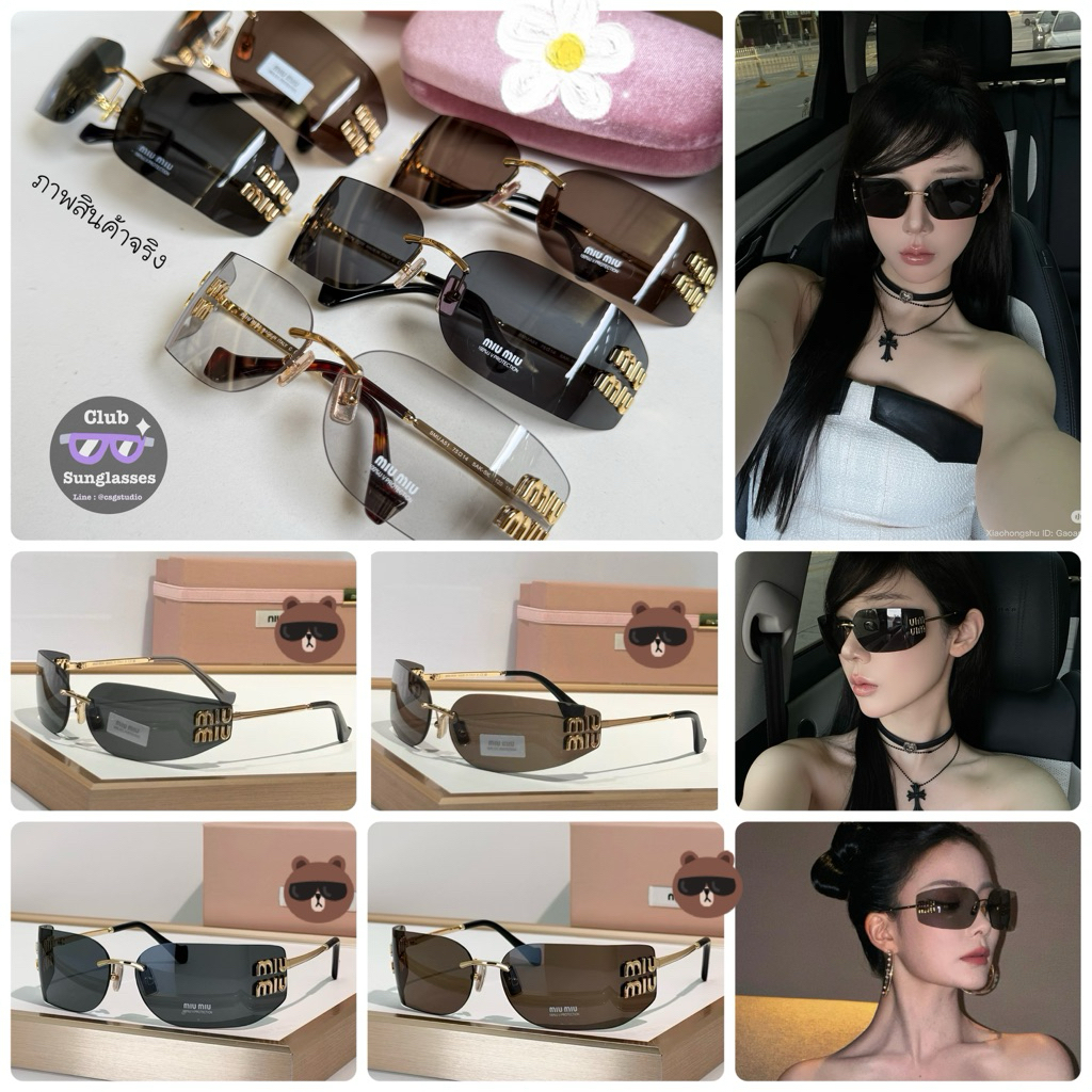New🤩แว่นกันแดดแฟชั่น m*u smua54s ทรงโค้ง หรูหรามาก