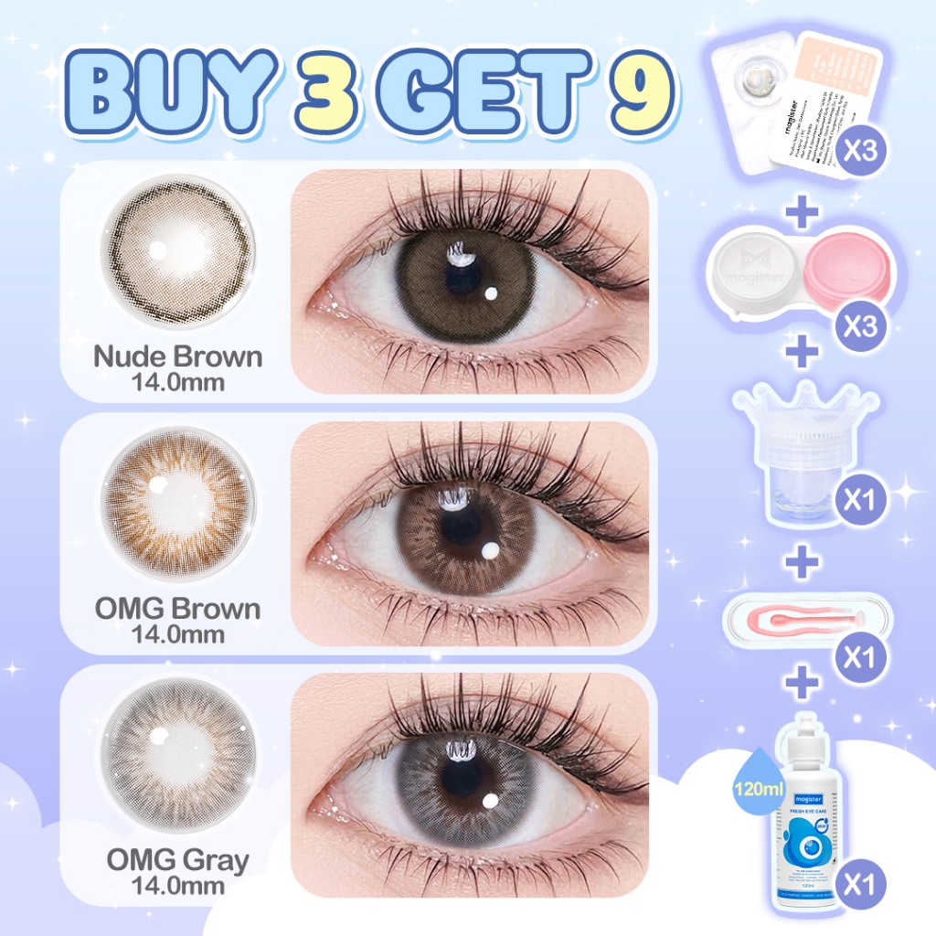 Realcon Color 38 [ซื้อ 3 แถม 9] Magister 14มม คอนแทคเลนส์  คอนแทคเลนส์สายตาสั้น คอนแทคเลนส์แฟชั่นสีส