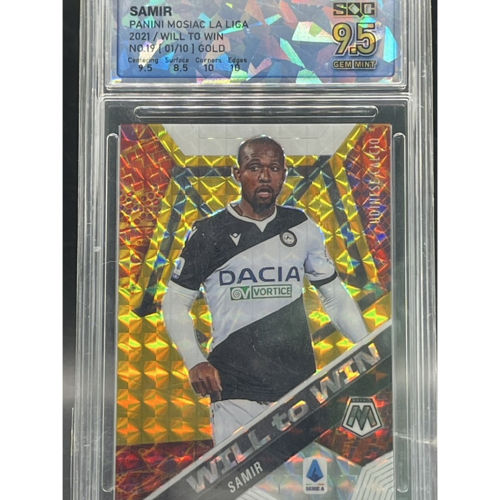 💎 SAMIR 2021 Panini Mosaic Serie A **GOLD WILL TO WIN /10** **SQC 9.5 GEM MINT** การ์ดฟุตบอล Udinese